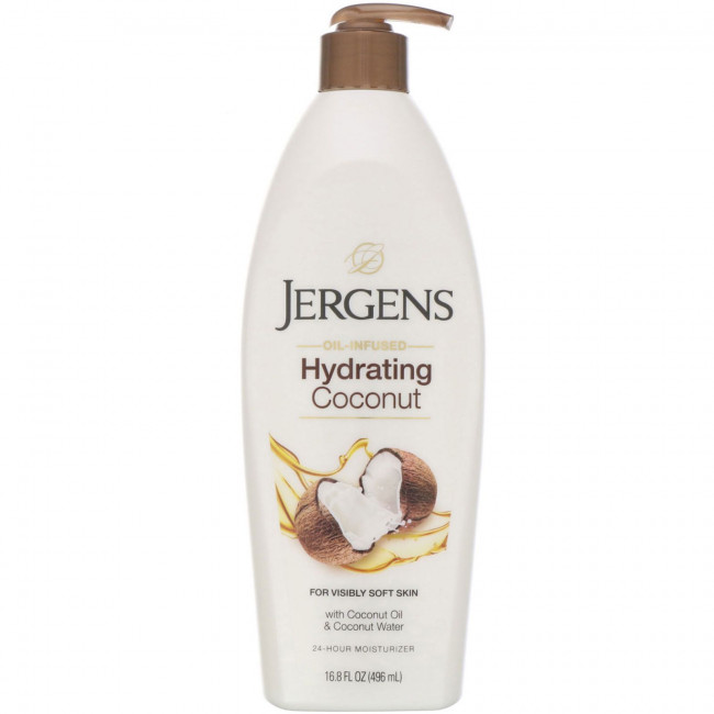Jergens, Hydrating Coconut, увлажняющий лосьон с маслом кокоса, 496 мл