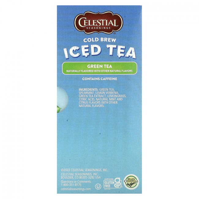 Celestial Seasonings, Cold Brew Iced Tea, Green Tea, 18 Tea Bags, 1.26 oz (35 g)