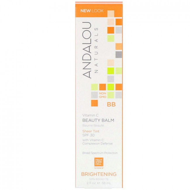 Andalou Naturals, BB Beauty Balm, осветляющий бальзам с витамином C, SPF 30, прозрачный, 58 мл (2 жидк. унции) Andalou Naturals, BB Beauty Balm, осветляющий бальзам с витамином C, SPF 30, прозрачный, 58 мл (2 жидк. унции)