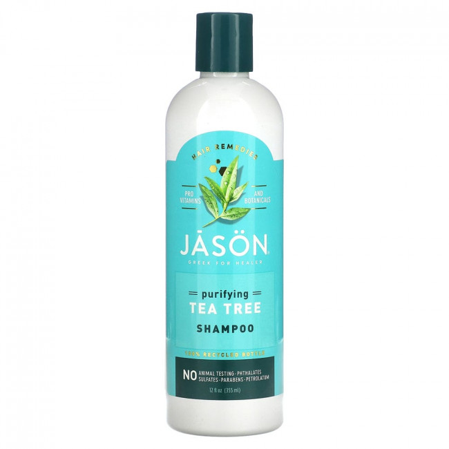 Jason Natural, Hair Remedies, очищающий шампунь с чайным деревом, 355 мл (12 жидк. Унций) Jason Natural, Hair Remedies, очищающий шампунь с чайным деревом, 355 мл (12 жидк. Унций)