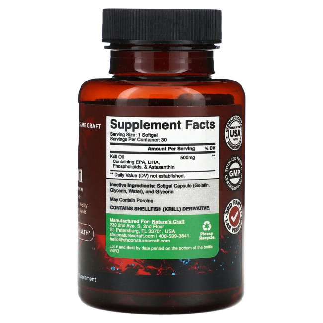 Nature's Craft, Krill Oil with Astaxanthin, 30 Softgels