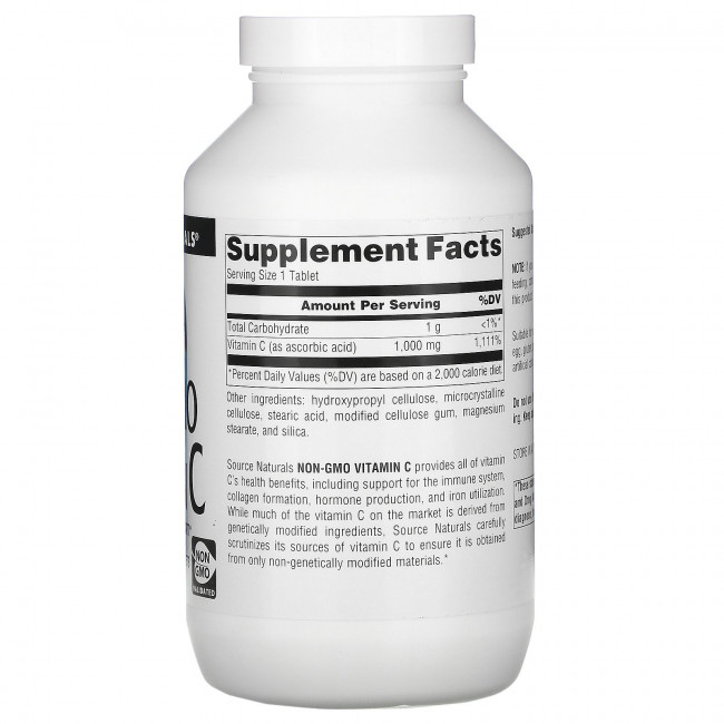 Source Naturals, Витамин С без ГМО, 1,000 мг, 240 таблеток Source Naturals, Витамин С без ГМО, 1,000 мг, 240 таблеток