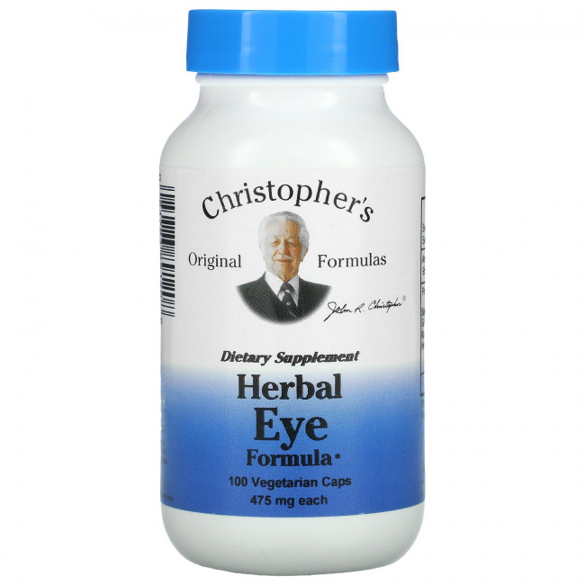 Christopher's Original Formulas, Травяная формула для глаз, 475 мг, 100 вегетарианских капсул