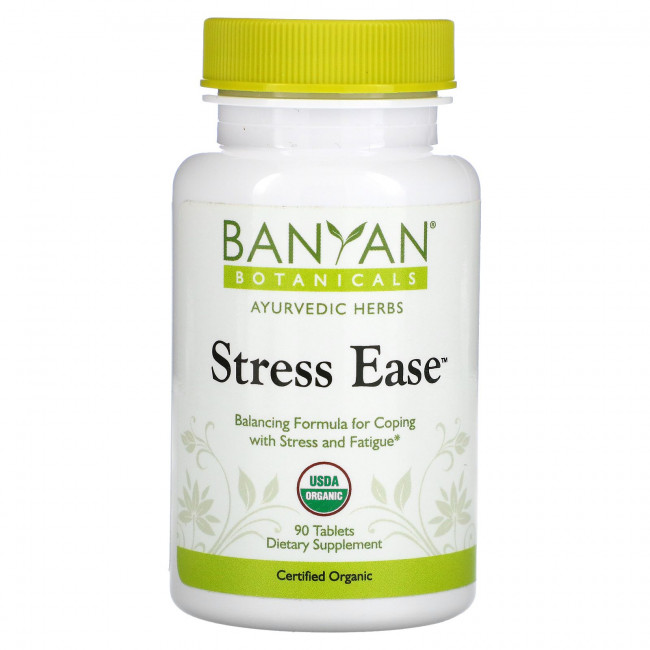Banyan Botanicals, Stress Ease, 90 таблеток Banyan Botanicals, Stress Ease, 90 таблеток