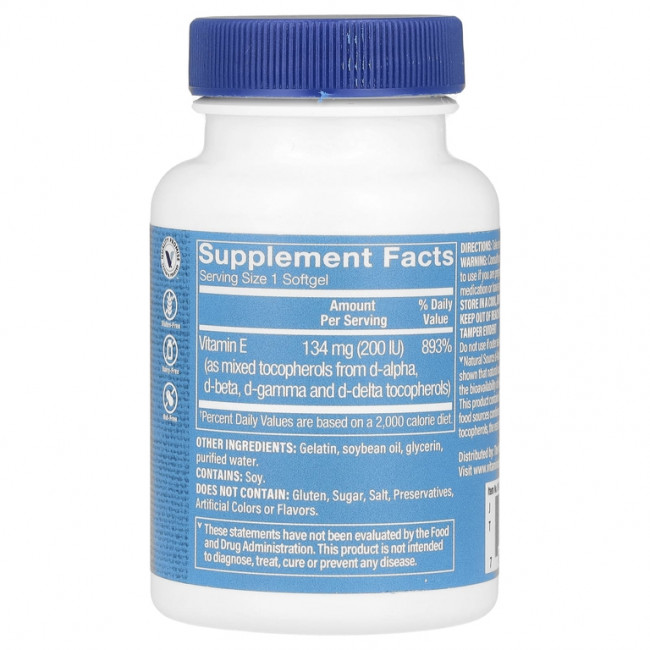 The Vitamin Shoppe, Витамин E, 134 мг (200 МЕ), 100 мягких таблеток The Vitamin Shoppe, Витамин E, 134 мг (200 МЕ), 100 мягких таблеток