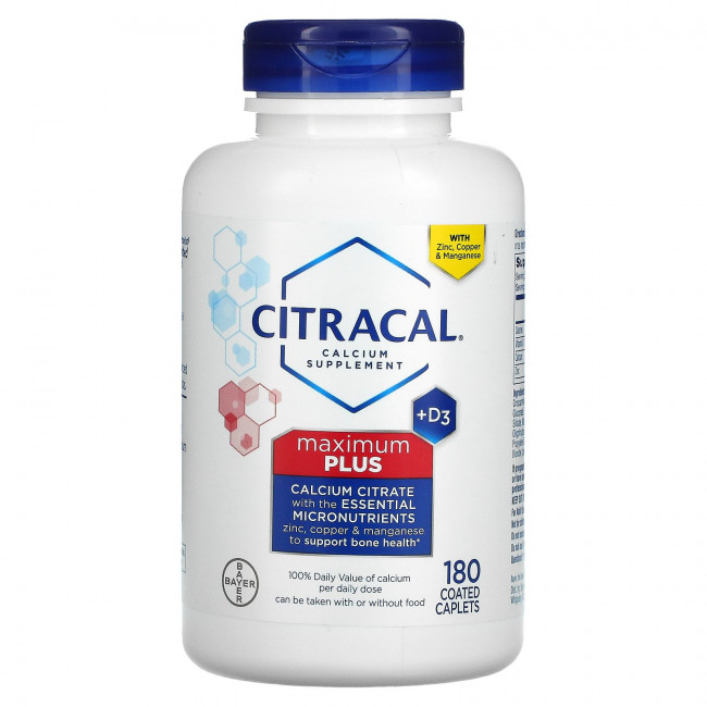 Citracal, Maximum Plus + D3, 180 капсул в оболочке