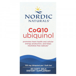 Nordic Naturals, Nordic CoQ10, убихинол, 100 мг, 60 мягких желатиновых капсул Nordic Naturals, Nordic CoQ10, убихинол, 100 мг, 60 мягких желатиновых капсул