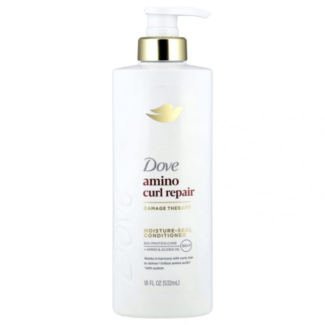 Dove, Amino Curl Repair, увлажняющий кондиционер для вьющихся волос, для вьющихся и кудрявых волос, 532 мл (18 жидк. унций)