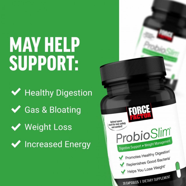 Force Factor, ProbioSlim, поддержка пищеварения + контроль веса, 30 капсул Force Factor, ProbioSlim, поддержка пищеварения + контроль веса, 30 капсул