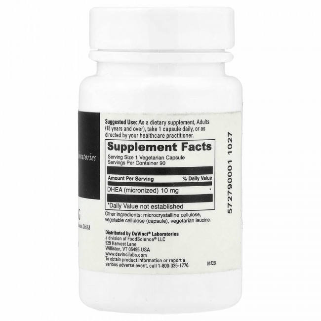 DaVinci Laboratories of Vermont, Микронизированный DHEA 90 капсул DaVinci Laboratories of Vermont, Микронизированный DHEA 90 капсул