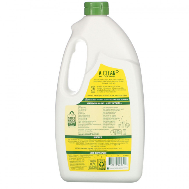 Seventh Generation, гель для посудомоечной машины, лимон, 1,19 кг (42 жидк. унции) Seventh Generation, гель для посудомоечной машины, лимон, 1,19 кг (42 жидк. унции)