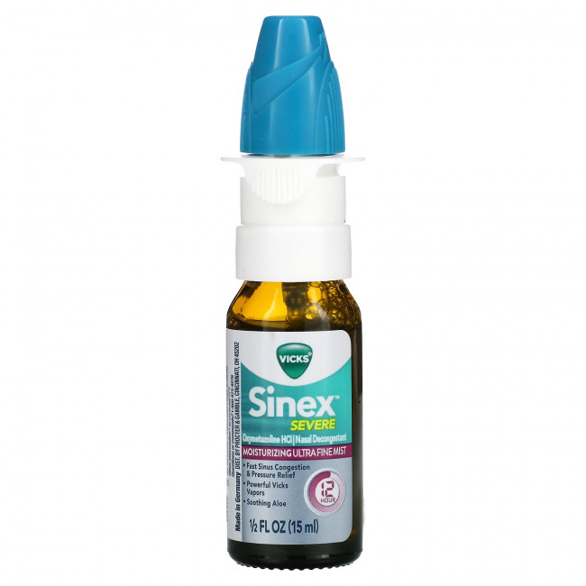 Vicks, Sinex Severe, ультра тонкий увлажняющий спрей, 15 мл (0,5 жидк. Унции) Vicks, Sinex Severe, ультра тонкий увлажняющий спрей, 15 мл (0,5 жидк. Унции)