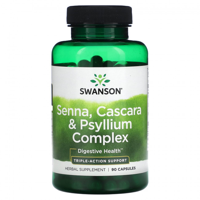 Swanson, Комплекс из сенны, какары и физлиума, 90 капсул Swanson, Комплекс из сенны, какары и физлиума, 90 капсул