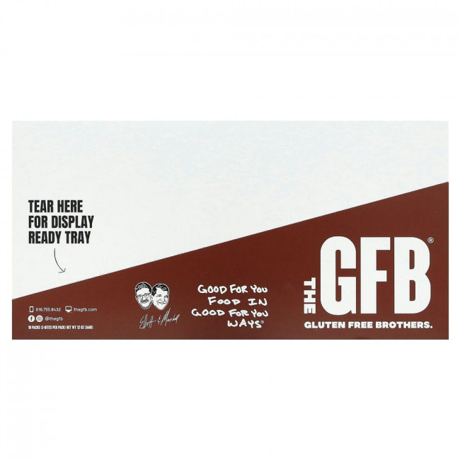 The GFB, Кусочки без глютена, темный шоколад + кокос, 10 пакетиков по 36 г (1,2 унции)