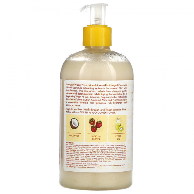SheaMoisture, Make It Last Wash N 'Go, шампунь, кокосовый крем, с маслом кокум и маслом пекуи, 384 мл (13 жидк. Унций) SheaMoisture, Make It Last Wash N 'Go, шампунь, кокосовый крем, с маслом кокум и маслом пекуи, 384 мл (13 жидк. Унций)