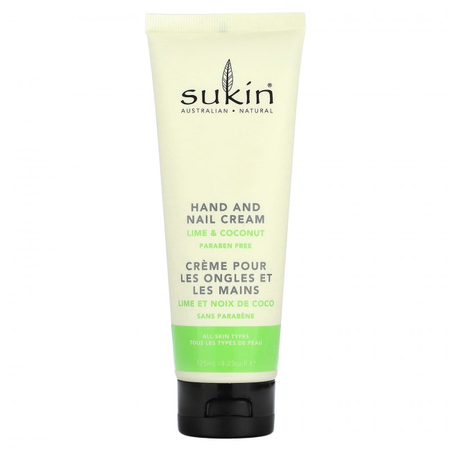 Sukin, Крем для рук и ногтей, лайм и кокос, 125 мл (4,23 унции) Sukin, Крем для рук и ногтей, лайм и кокос, 125 мл (4,23 унции)