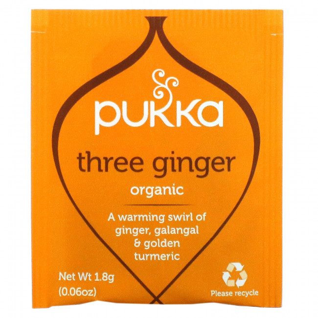 Pukka Herbs, Три вида имбирного травяного чая, без кофеина, 20 чайных пакетиков, 36 г Pukka Herbs, Три вида имбирного травяного чая, без кофеина, 20 чайных пакетиков, 36 г