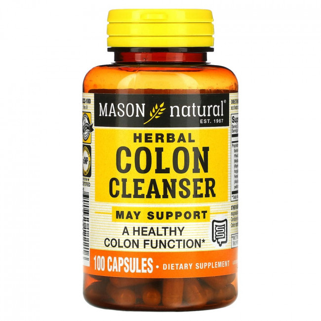 Mason Natural, Очищающее травяное средство для кишечника, 100 капсул