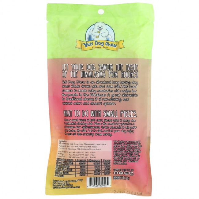 Yeti Dog Chew, большие жевательные таблетки, для собак, кокос, клубника и манго, 3 шт., 298 г (10,5 унции) Yeti Dog Chew, большие жевательные таблетки, для собак, кокос, клубника и манго, 3 шт., 298 г (10,5 унции)
