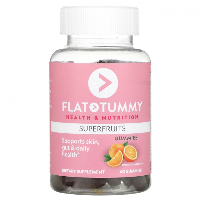 Flat Tummy, Суперфрукты, натуральный апельсин, 60 жевательных таблеток Flat Tummy, Суперфрукты, натуральный апельсин, 60 жевательных таблеток