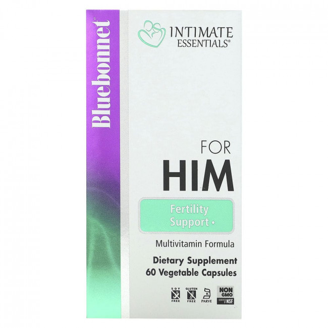 Bluebonnet Nutrition, Intimate Essentials, для мужчин, для поддержки фертильности, 60 вегетарианских капсул