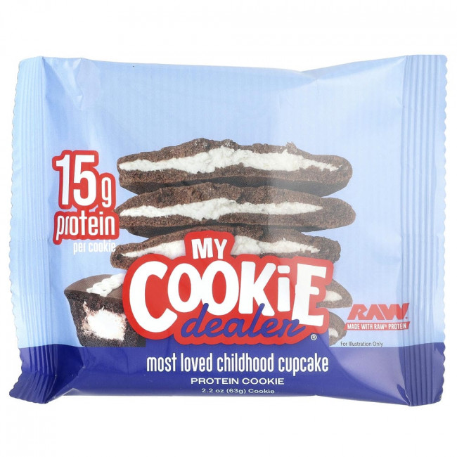 Протеиновое печенье My Cookie Dealer, протеиновое печенье, «Самый любимый кекс детства», 12 штук, по 63 г каждая. Протеиновое печенье My Cookie Dealer, протеиновое печенье, «Самый любимый кекс детства», 12 штук, по 63 г каждая.