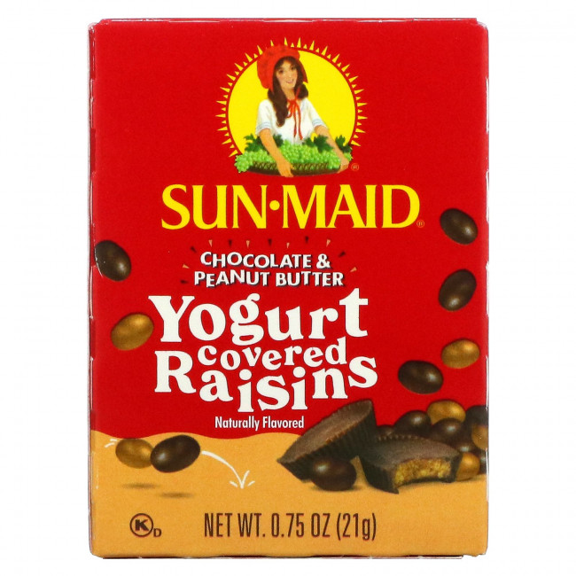Sun-Maid, Йогуртовый изюм, шоколад и арахисовая паста, 6 коробок по 21 г (0,75 унции) Sun-Maid, Йогуртовый изюм, шоколад и арахисовая паста, 6 коробок по 21 г (0,75 унции)