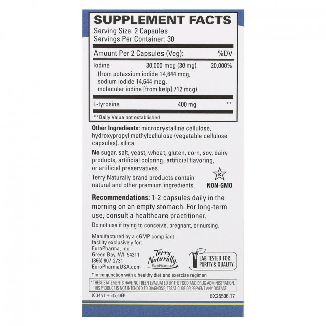 Terry Naturally, Thyroid Care, 60 Capsules