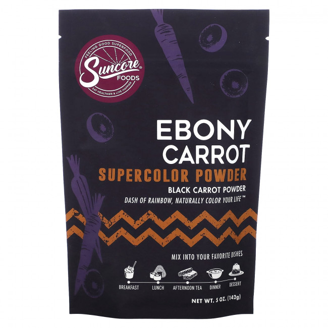 Suncore Foods, Ebony Carrot, суперцветный порошок, 5 унций (142 г) Suncore Foods, Ebony Carrot, суперцветный порошок, 5 унций (142 г)