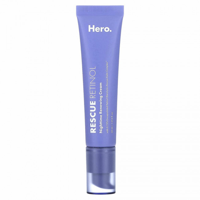 Hero Cosmetics, Rescue Retinol, ночной восстанавливающий крем, 30 мл (1,014 жидк. Унции) Hero Cosmetics, Rescue Retinol, ночной восстанавливающий крем, 30 мл (1,014 жидк. Унции)