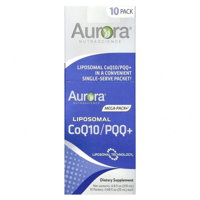 Aurora Nutrascience, липосомальный коэнзим Q10/PQQ+, 10 пакетиков по 20 мл (0,68 жидк. унции) Aurora Nutrascience, липосомальный коэнзим Q10/PQQ+, 10 пакетиков по 20 мл (0,68 жидк. унции)
