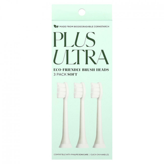 Plus Ultra, Eco-Friendly Brush Heads, Soft, 3 Pack
