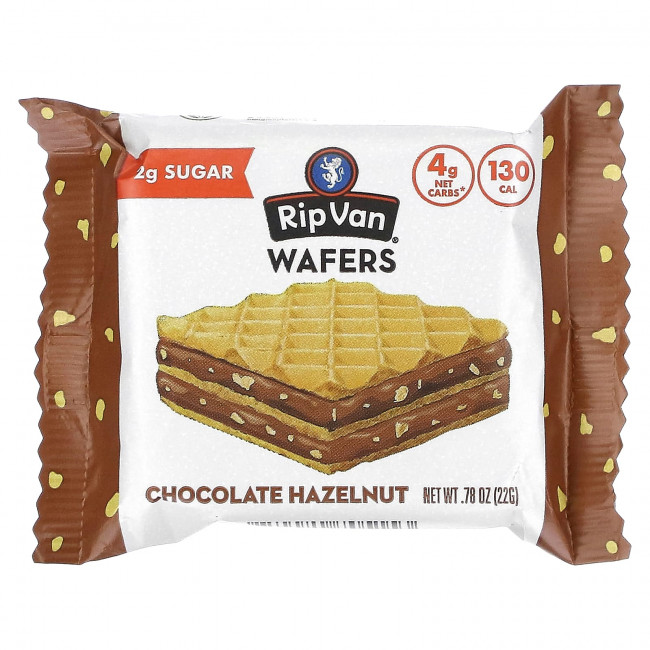 Rip Van Wafels, Шоколад с фундуком, 6 пакетиков по 22 г (0,78 унции) Rip Van Wafels, Шоколад с фундуком, 6 пакетиков по 22 г (0,78 унции)