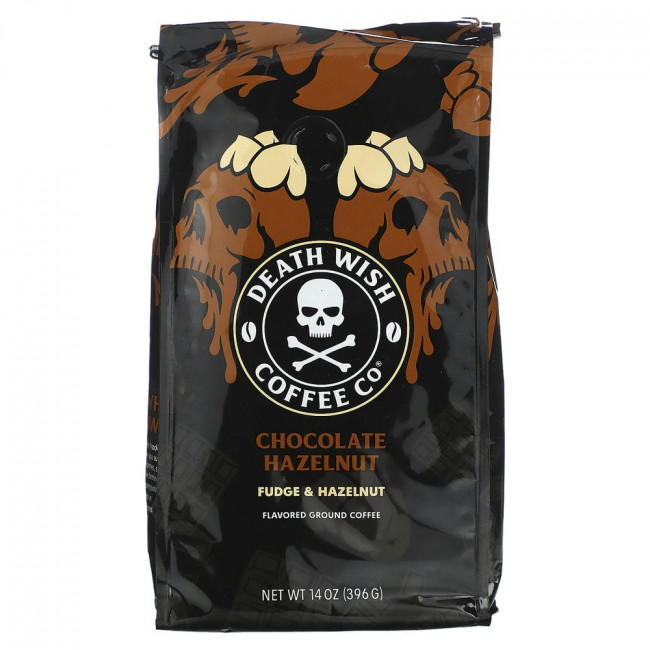 Death Wish Coffee, Flavored Coffee, Ground, Chocolate Hazelnut, 14 oz (396 g)