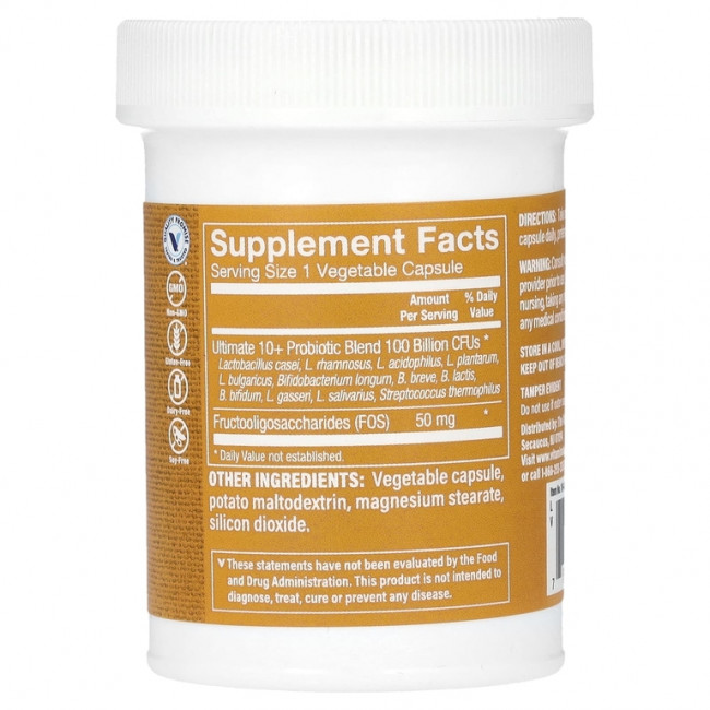 The Vitamin Shoppe, Ultimate 10+, пробиотики, 100 млрд, 30 растительных капсул The Vitamin Shoppe, Ultimate 10+, пробиотики, 100 млрд, 30 растительных капсул