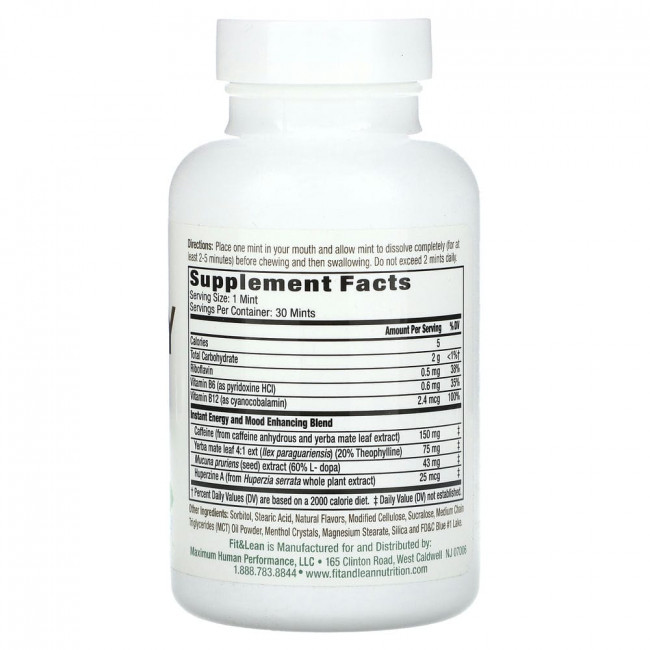 Fit & Lean, Energy Mints, Refreshing Peppermint, 30 Mints