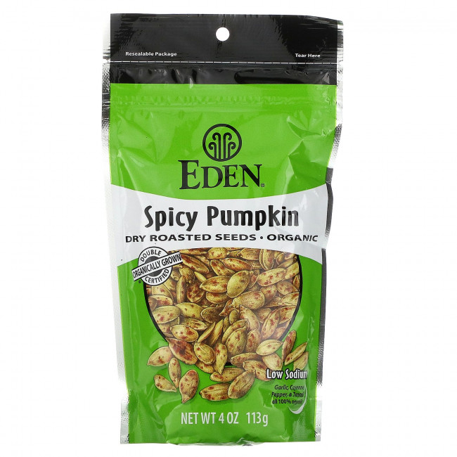 Eden Foods, Органическая серия, пряные жаренные семена тыквы, 113 г Eden Foods, Органическая серия, пряные жаренные семена тыквы, 113 г
