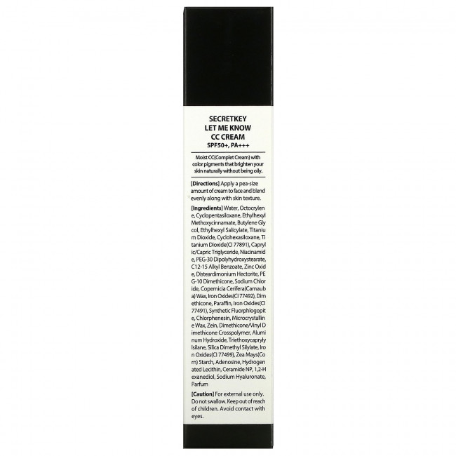 Secret Key, Let Me Know, CC-крем, SPF 50+, PA+++, 30 мл (1,01 жидк. унции) Secret Key, Let Me Know, CC-крем, SPF 50+, PA+++, 30 мл (1,01 жидк. унции)