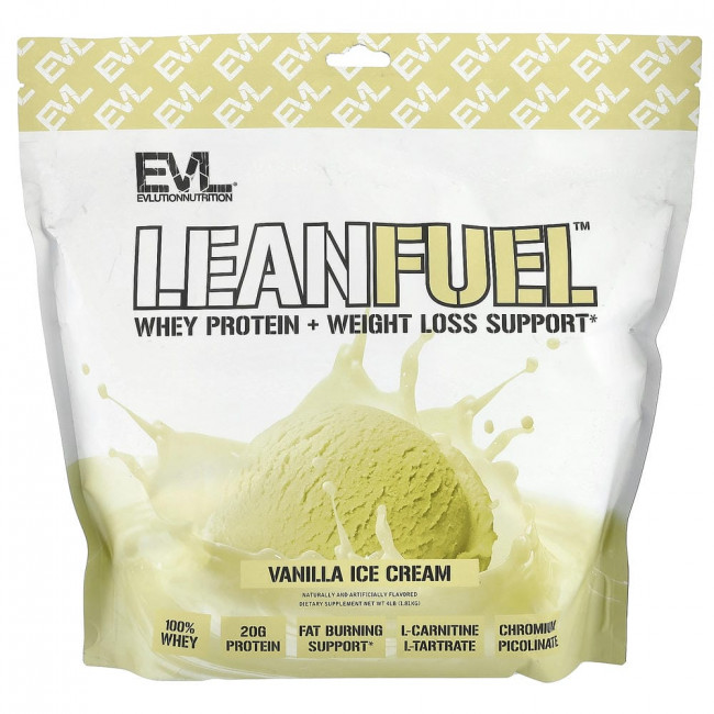 EVLution Nutrition, LeanFuel™, Ванильное мороженое, 4 фунта (1,81 кг)