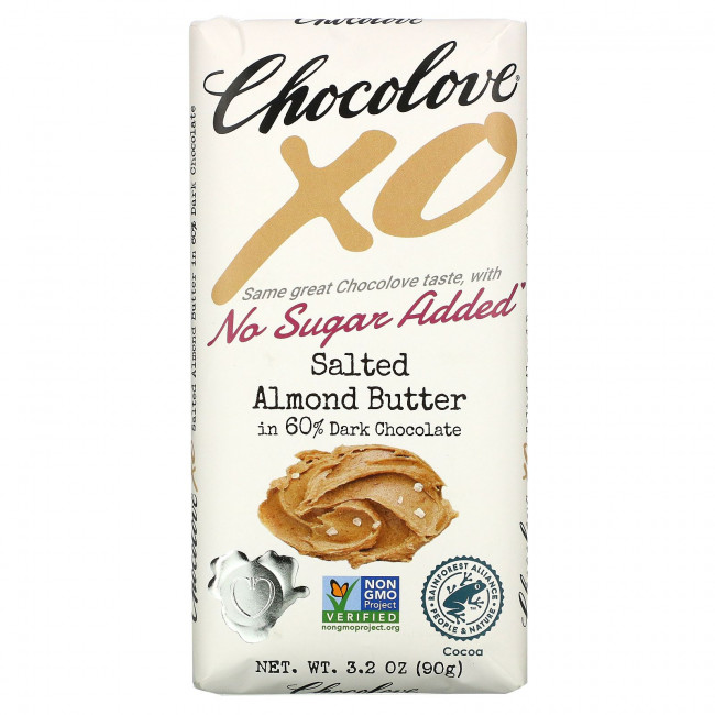 Chocolove, XO, черный шоколад 60% с соленой миндальной пастой, 90 г (3,2 унции) Chocolove, XO, черный шоколад 60% с соленой миндальной пастой, 90 г (3,2 унции)