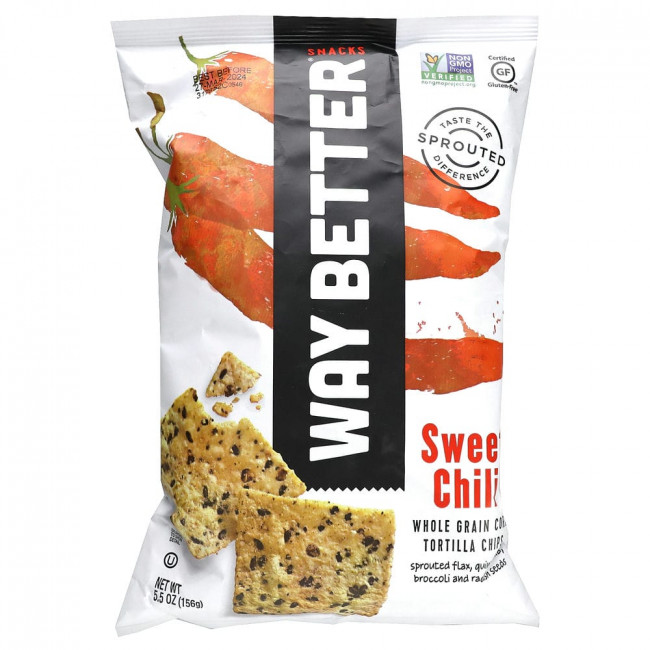 Way Better Snacks, Чипсы из цельнозерновой кукурузы, сладкий чили, 156 г (5,5 унции) (Товар снят с продажи)