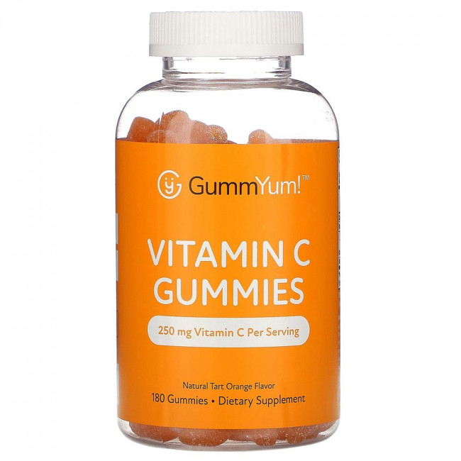 GummYum!, жевательные таблетки с витамином C, натуральный апельсиновый вкус, 125 мг, 180 жевательных таблеток GummYum!, жевательные таблетки с витамином C, натуральный апельсиновый вкус, 125 мг, 180 жевательных таблеток