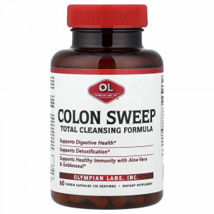 Olympian Labs, Colon Sweep, формула для полного очищения, 60 растительных капсул