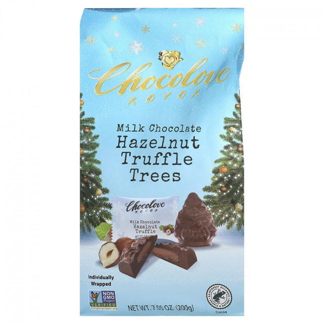 Chocolove, трюфельные деревья из молочного шоколада с фундуком, 200 г (7,05 унций) Chocolove, трюфельные деревья из молочного шоколада с фундуком, 200 г (7,05 унций)