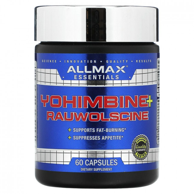 ALLMAX Nutrition, Йохимбин гидрохлорид и раувольсцин, 3,0 мг, 60 капсул ALLMAX Nutrition, Йохимбин гидрохлорид и раувольсцин, 3,0 мг, 60 капсул