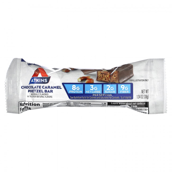 Atkins, Snack, шоколадно-карамельный крендель, 5 батончиков по 38 г (1,34 унции) Atkins, Snack, шоколадно-карамельный крендель, 5 батончиков по 38 г (1,34 унции)
