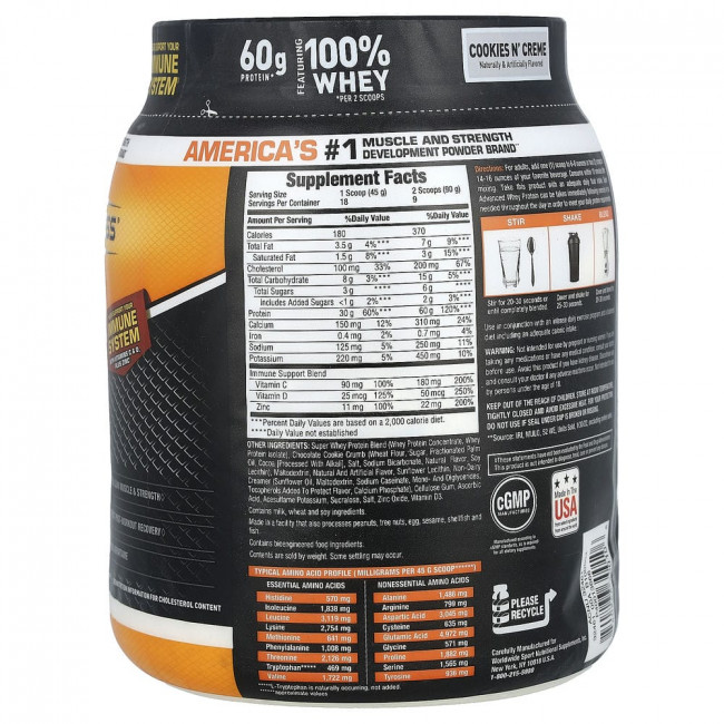 Body Fortress, Super Advanced Whey Protein, Cookies N' Creme , 1.78 lb (810 g)