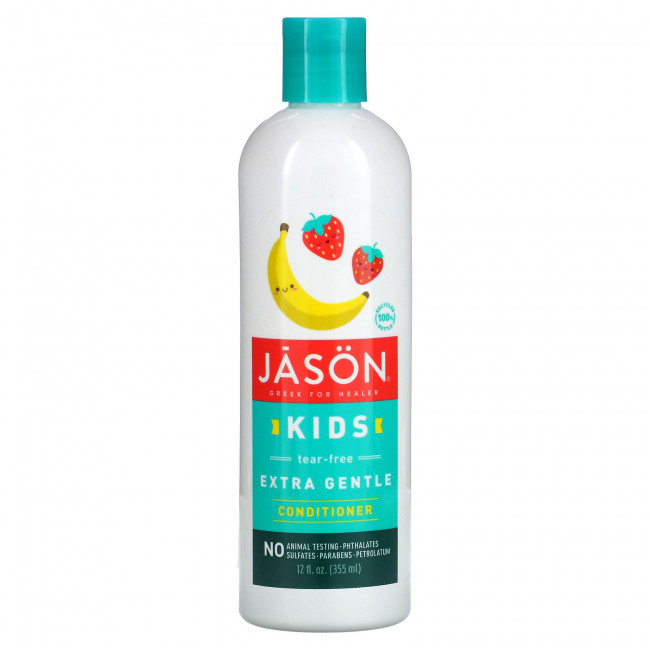 Jason Natural, Экстра нежный кондиционер для детей без слез, клубника и банан, 355 мл (12 жидк. Унций) Jason Natural, Экстра нежный кондиционер для детей без слез, клубника и банан, 355 мл (12 жидк. Унций)