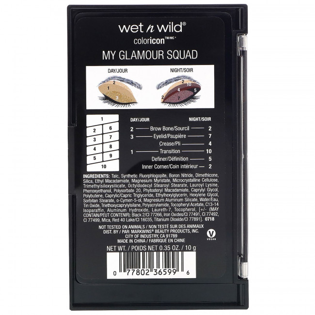 Wet n Wild, Color Icon, палитра теней для век, 756A «Моя гламурная команда», 10 г