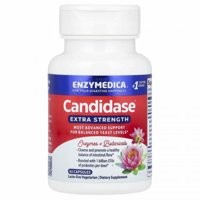 Enzymedica, Candidase, Extra Strength, 42 капсулы Enzymedica, Candidase, Extra Strength, 42 капсулы